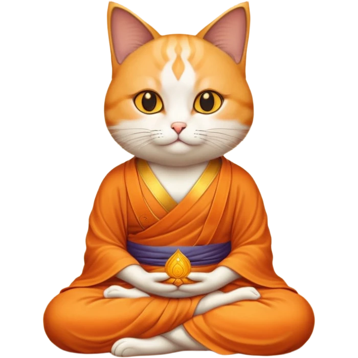Buddhist cat emoji
