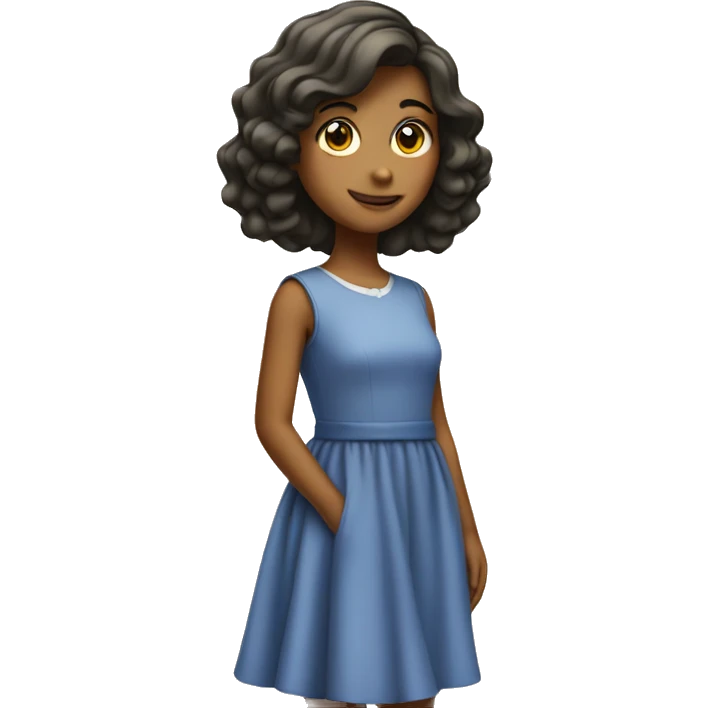 girl in dress by wall emoji