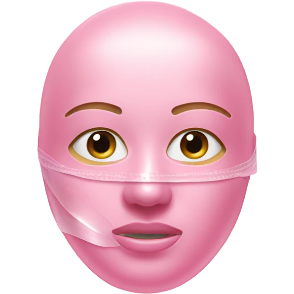 Moisturizing hydrogel face mask pink with slits for eyes, lips and nose  emoji