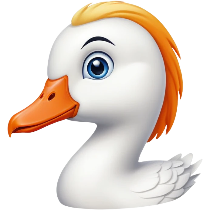 white goose with orange beak and blue eyes emoji