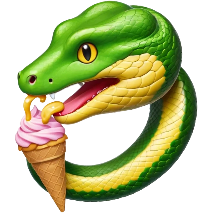 dondurma yiyen yılan emoji