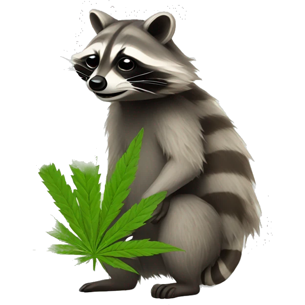 Raccoon with weed emoji