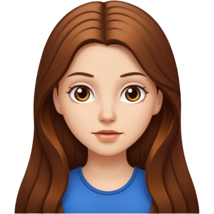 White girl with long brown hair emoji