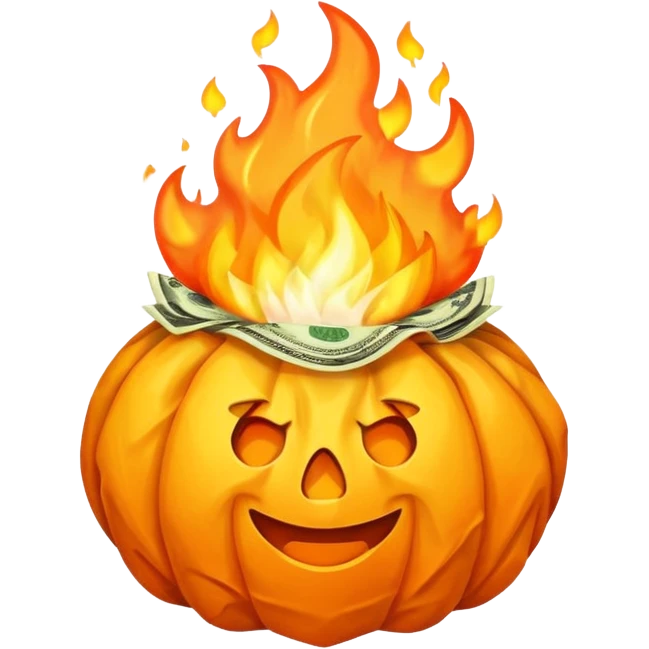 Money on fire  emoji