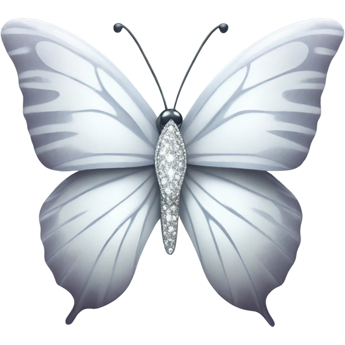 White butterfly with diamonds emoji