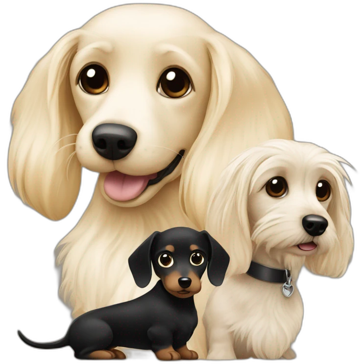 blond maltese and black dachshund emoji