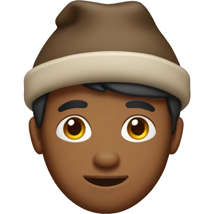 Brown skin man who wear a rudolf hat emoji