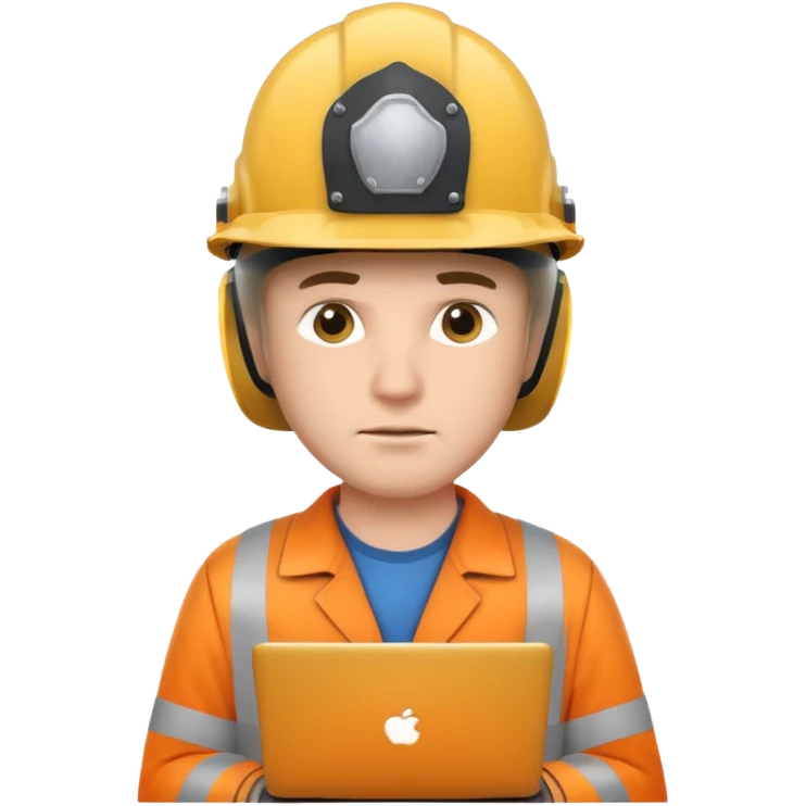 Engineer with laptop, helmet on
 emoji