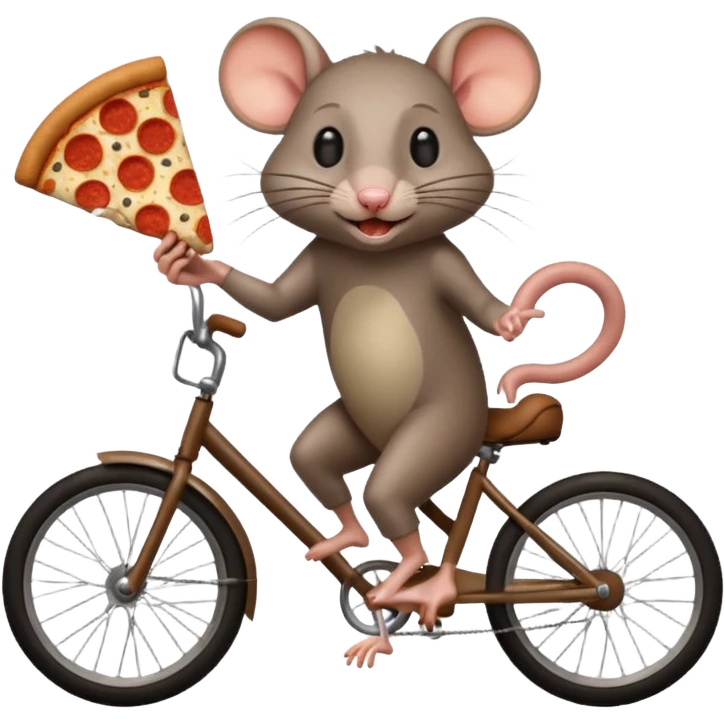 rat stealing pizza on a bike emoji