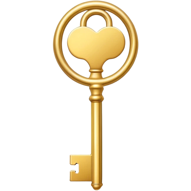 simple golden key, minimal design emoji
