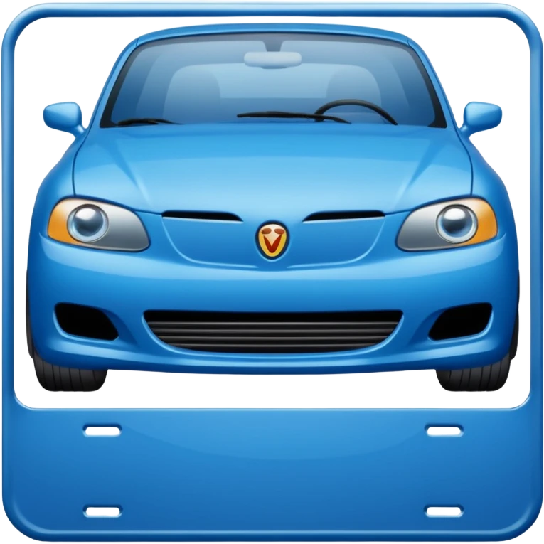 Blue car plate emoji