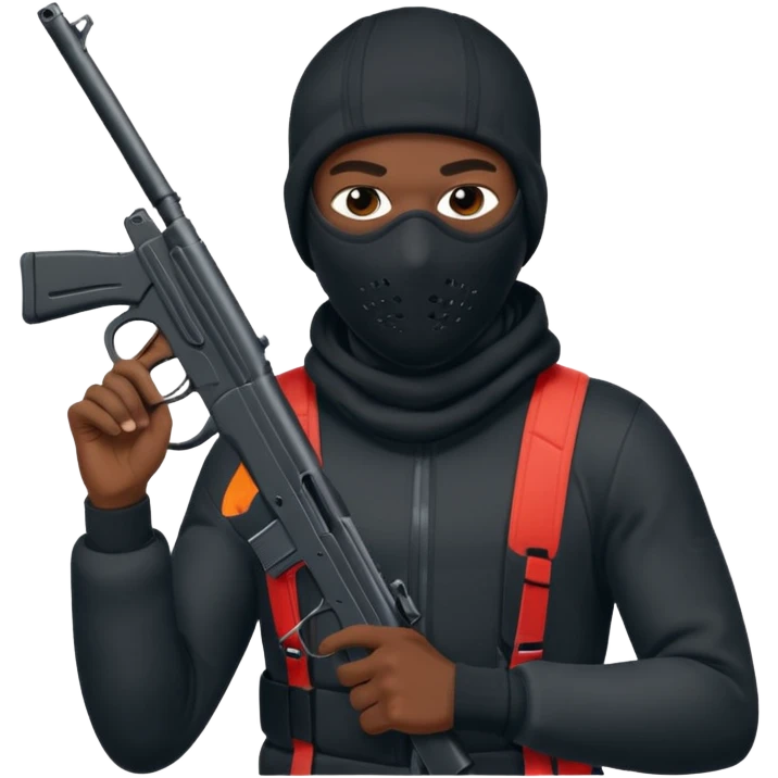 Nike ski mask black man with gun emoji