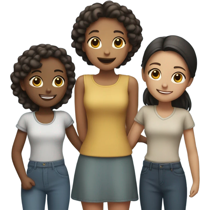 3 girls holding hands emoji