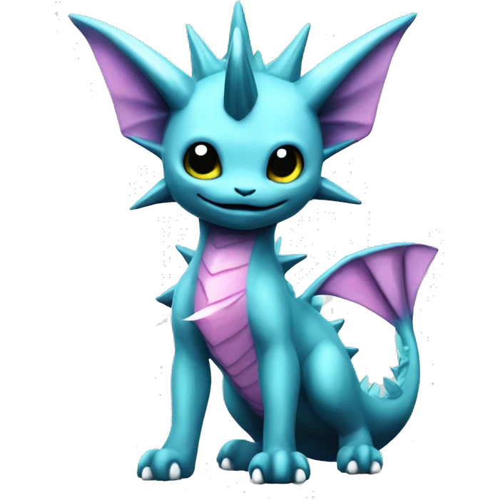 Pink Edgy Vaporeon dragon With Fins and spikes full body emoji