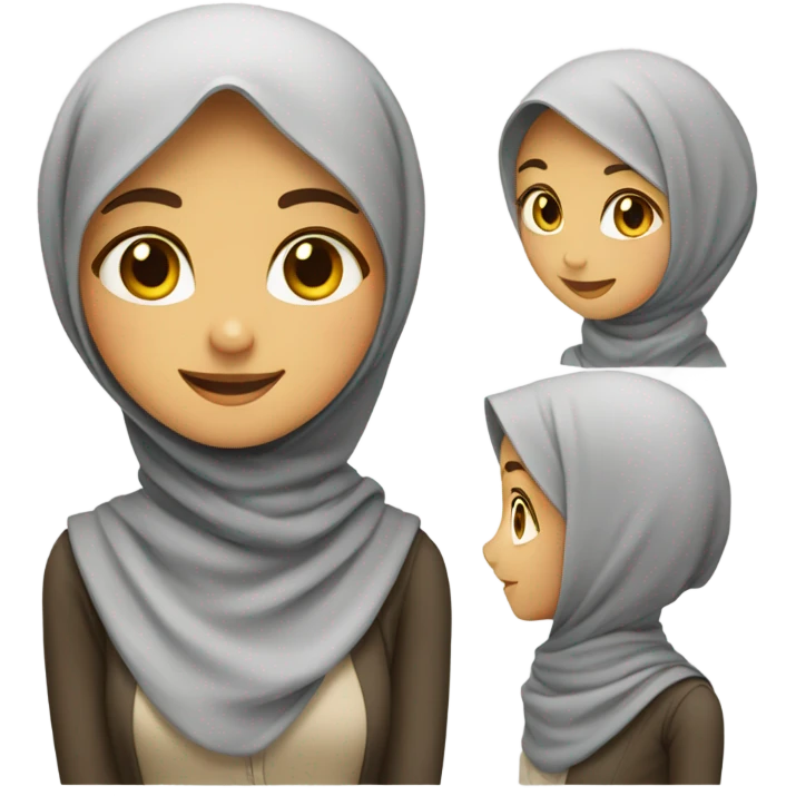 Muslim girl smiling  emoji