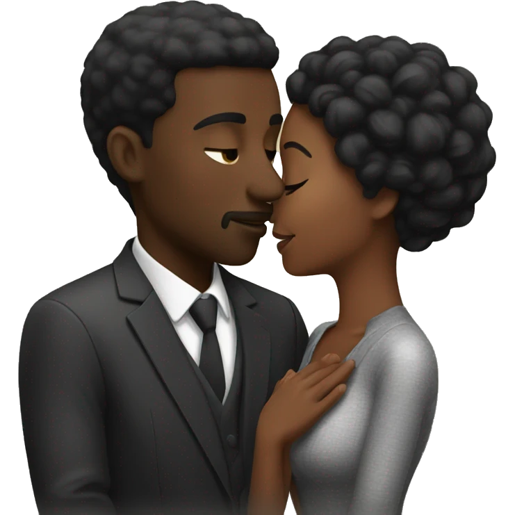 Black couple kissing emoji