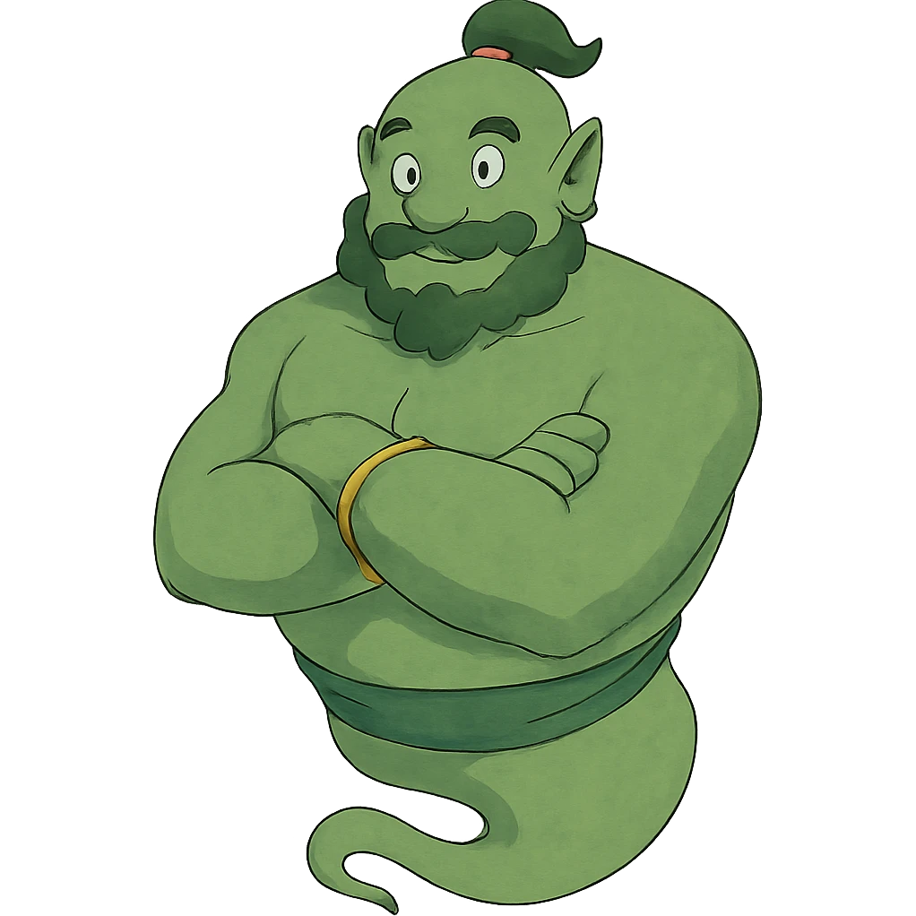 ghibli style green genie emoji