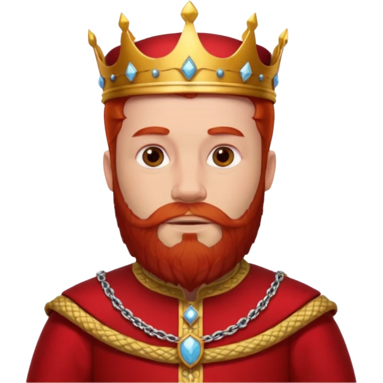 bearded  king  red outfit red hair without crown emoji
