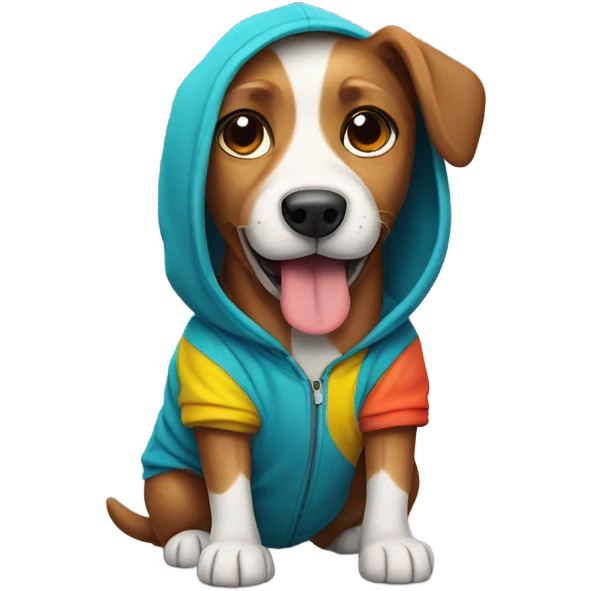 Dog wearing hoodie emoji