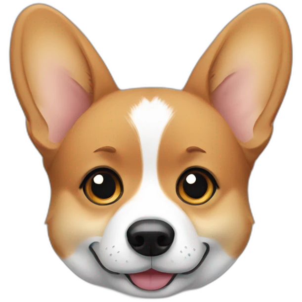 black and tan corgi face with tears emoji