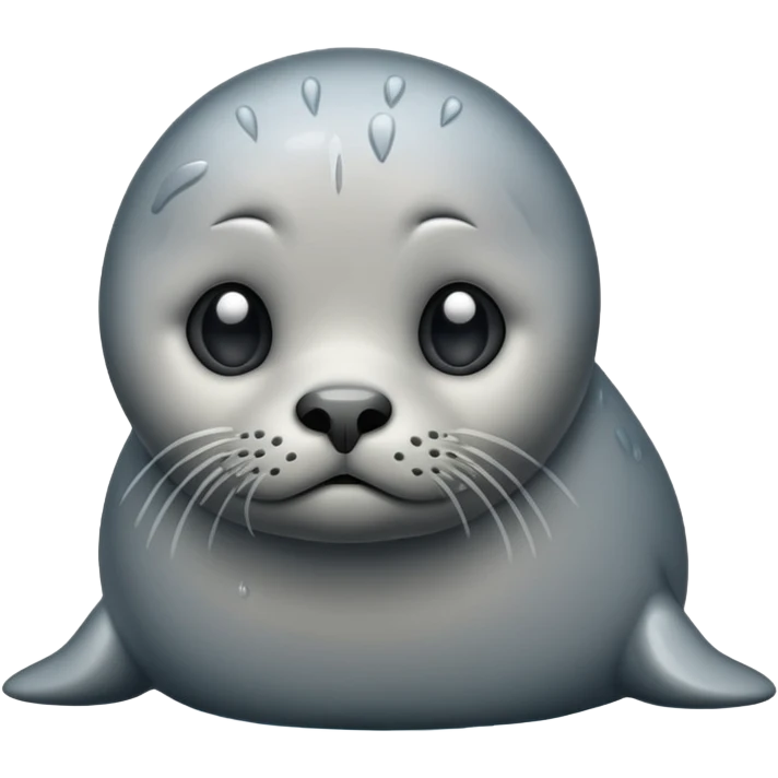 Sad seal in the rain emoji
