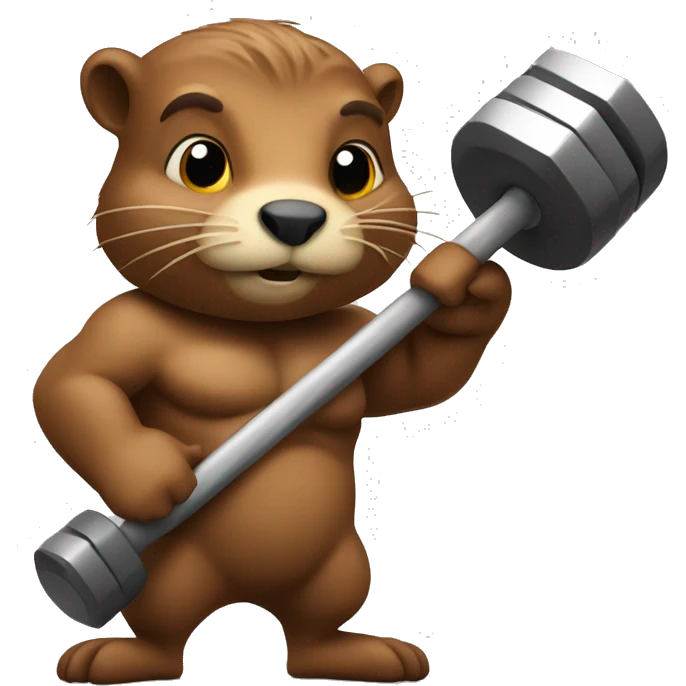 Beaver lifting the barbell emoji