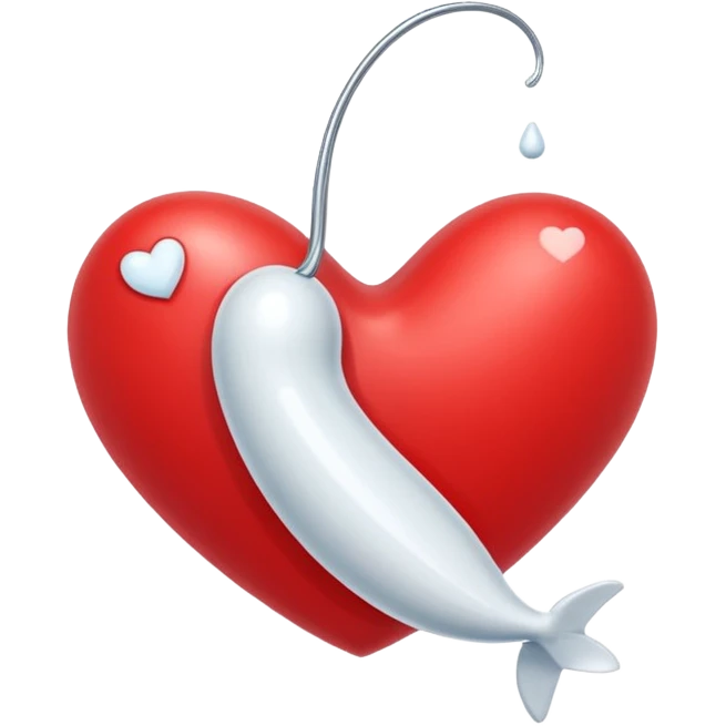 White sperm on Red heart emoji