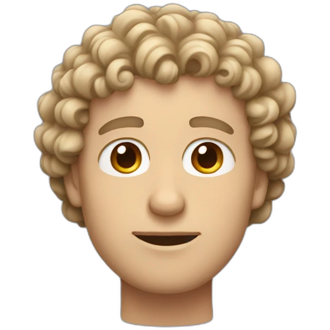 White Man with curly hair and heart in eyes emoji