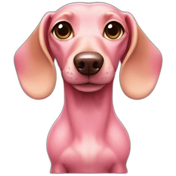 pink dachshund emoji
