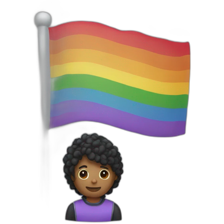 Roland with the lgbt flag emoji