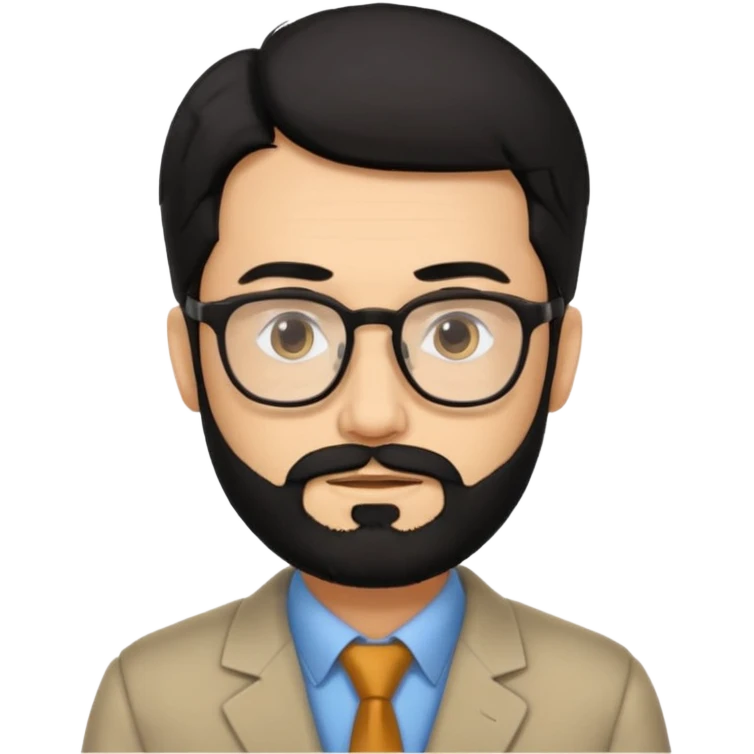 Professor in the la casa de papel TV show, black hair with beard emoji