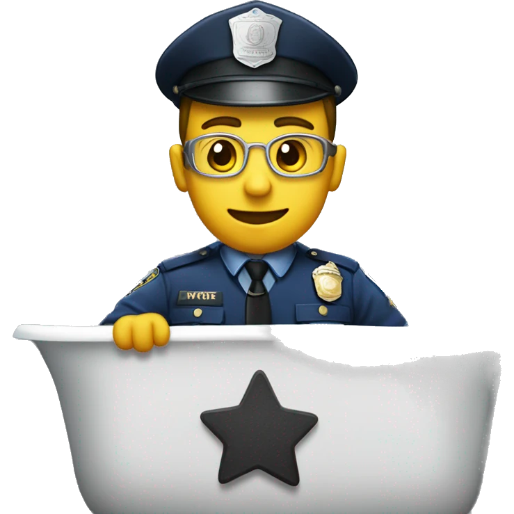A cop goney to the bath room emoji
