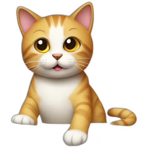 Cat on stack of documents emoji