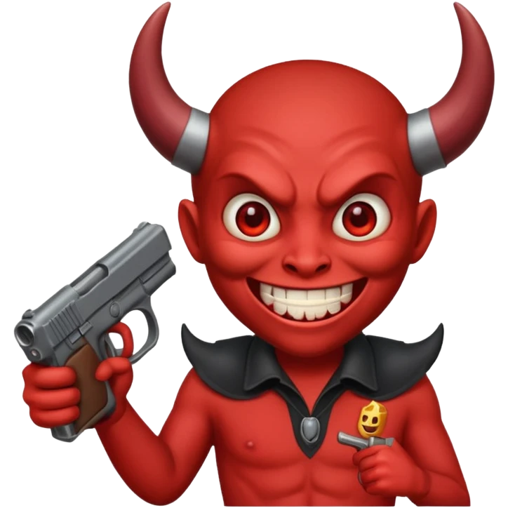 Un 👹 con una pistola en la mano  pero que sea como el emoji emoji