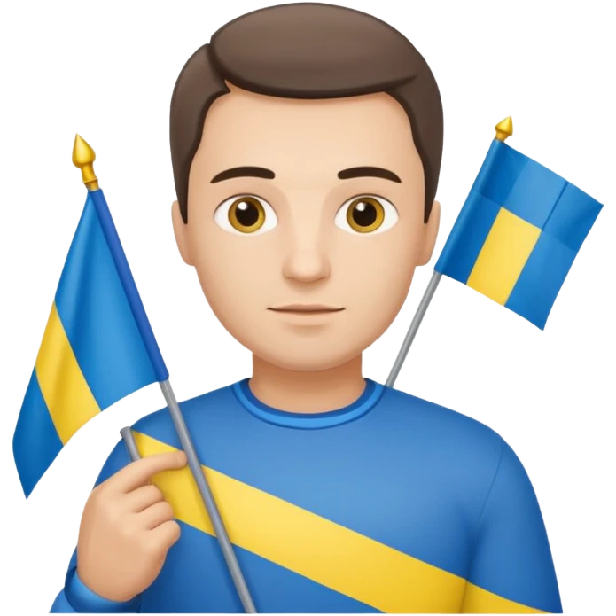 The Ukrainian man with flag emoji