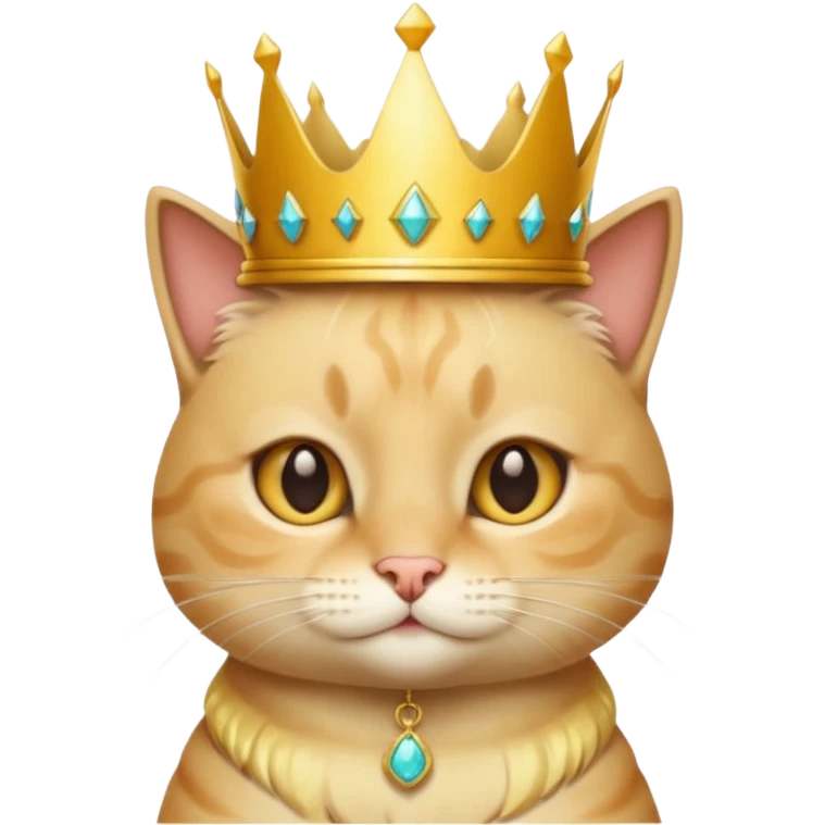 Blonde Cat Wearing Crown emoji