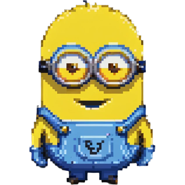 smiling Minion pixel art character emoji