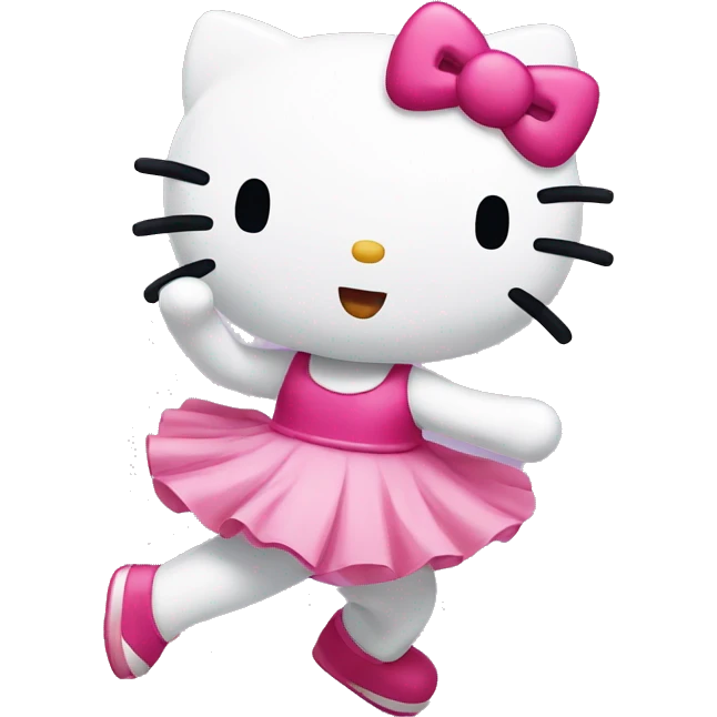 Hello Kitty is dancing emoji