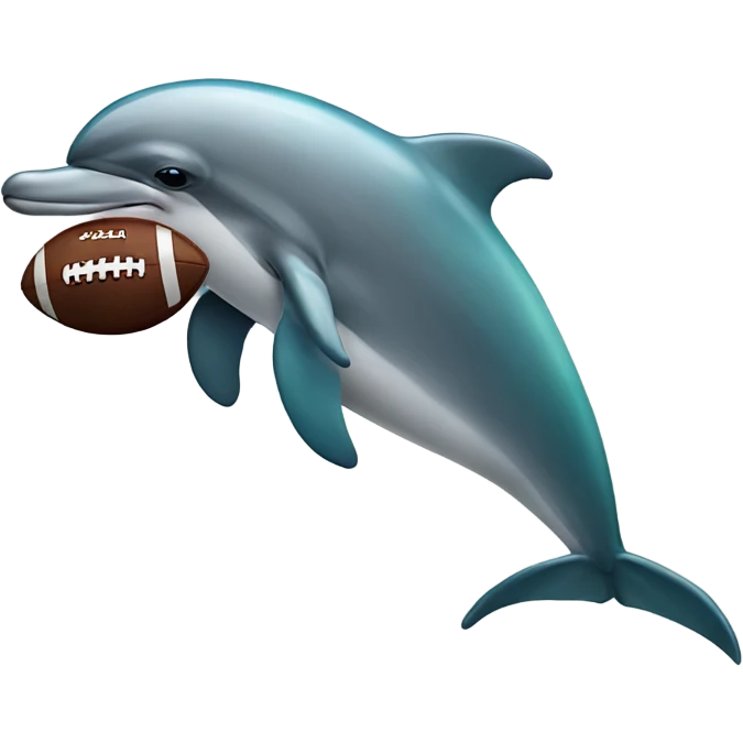 Dolphin eating a football emoji