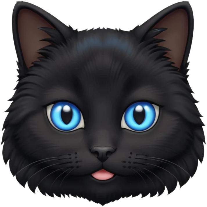 Black Baby cat face with blue eyes 🐱 emoji