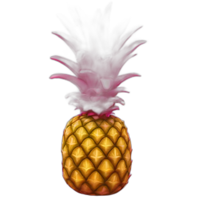 fluorescent pineapple pink emoji