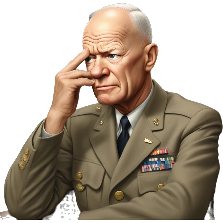 photorealistic Dwight D. Eisenhower makes facepalm emoji