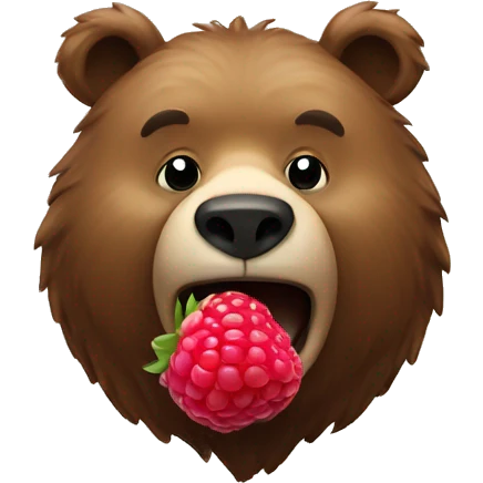 bear with a rasberry emoji