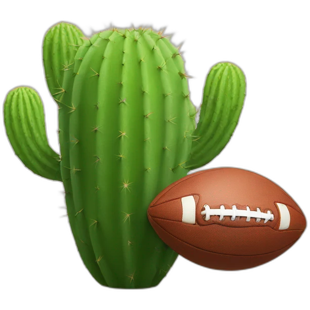 Cactus playing football emoji