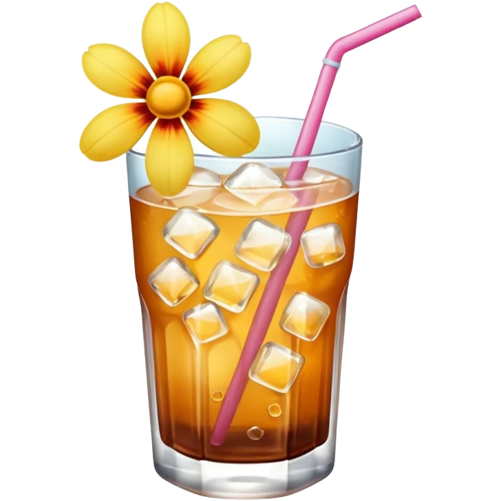 iced aesthetic drink with flower decor emoji