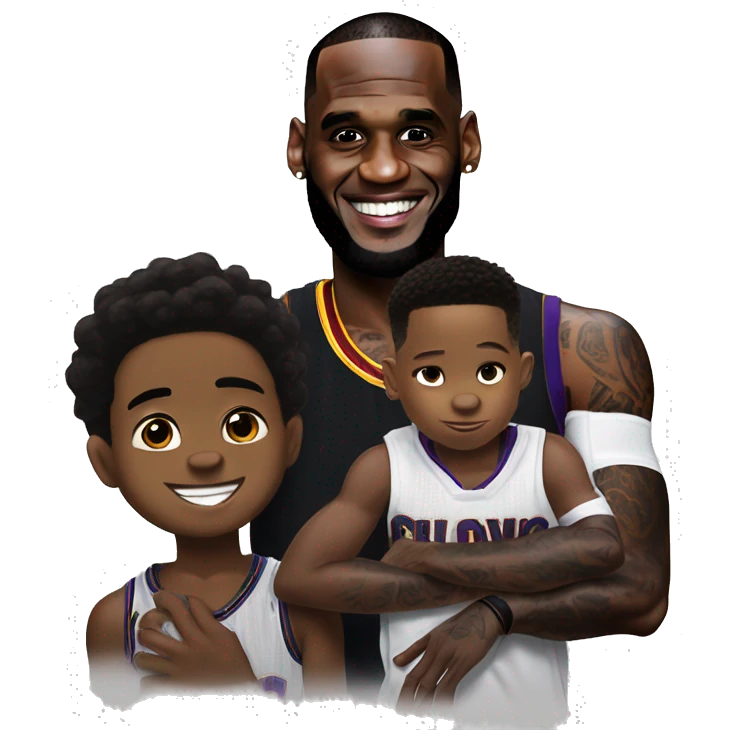 Lebron james with son bronny emoji