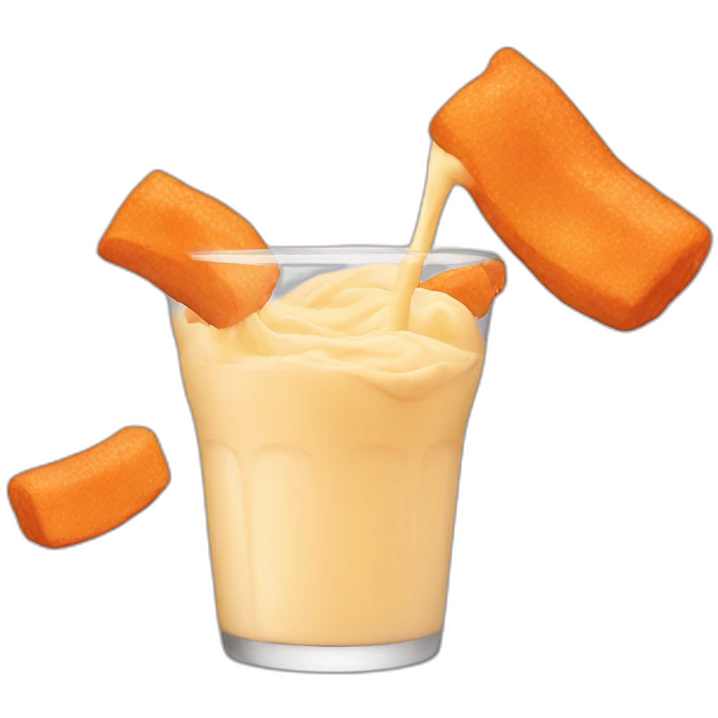 chester cheeto with orange milk emoji