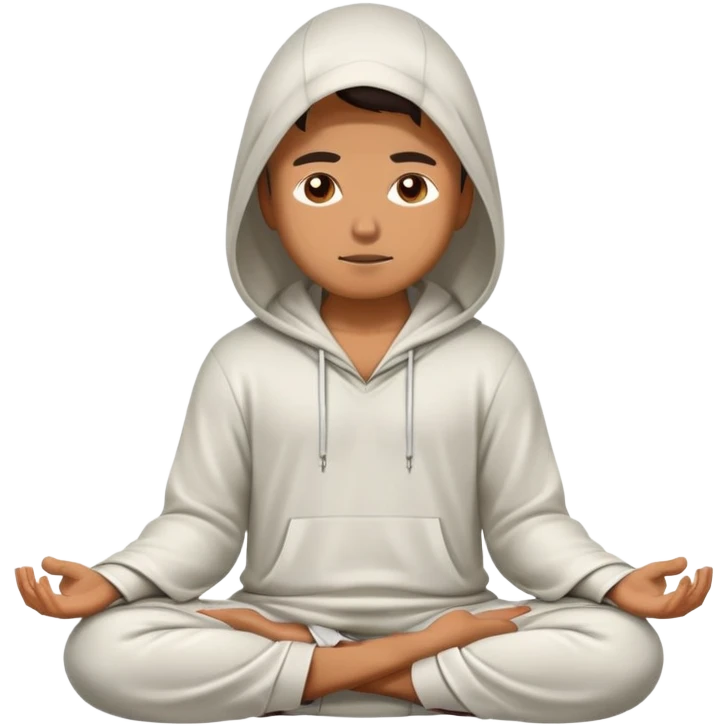 Person wearing hood meditating emoji