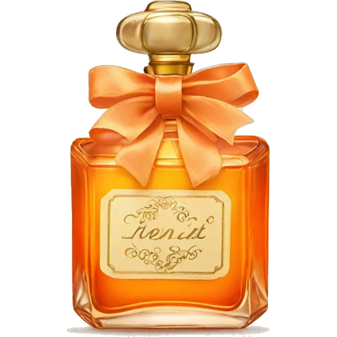 Vintage dainty orange perfume with ribbon bow  emoji