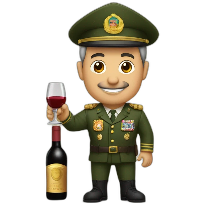 SUBOFICIAL MAYOR EJERCITO TIERRA CANOSO Y 60 AÑOS Y CON UNA COPA DE VINO emoji